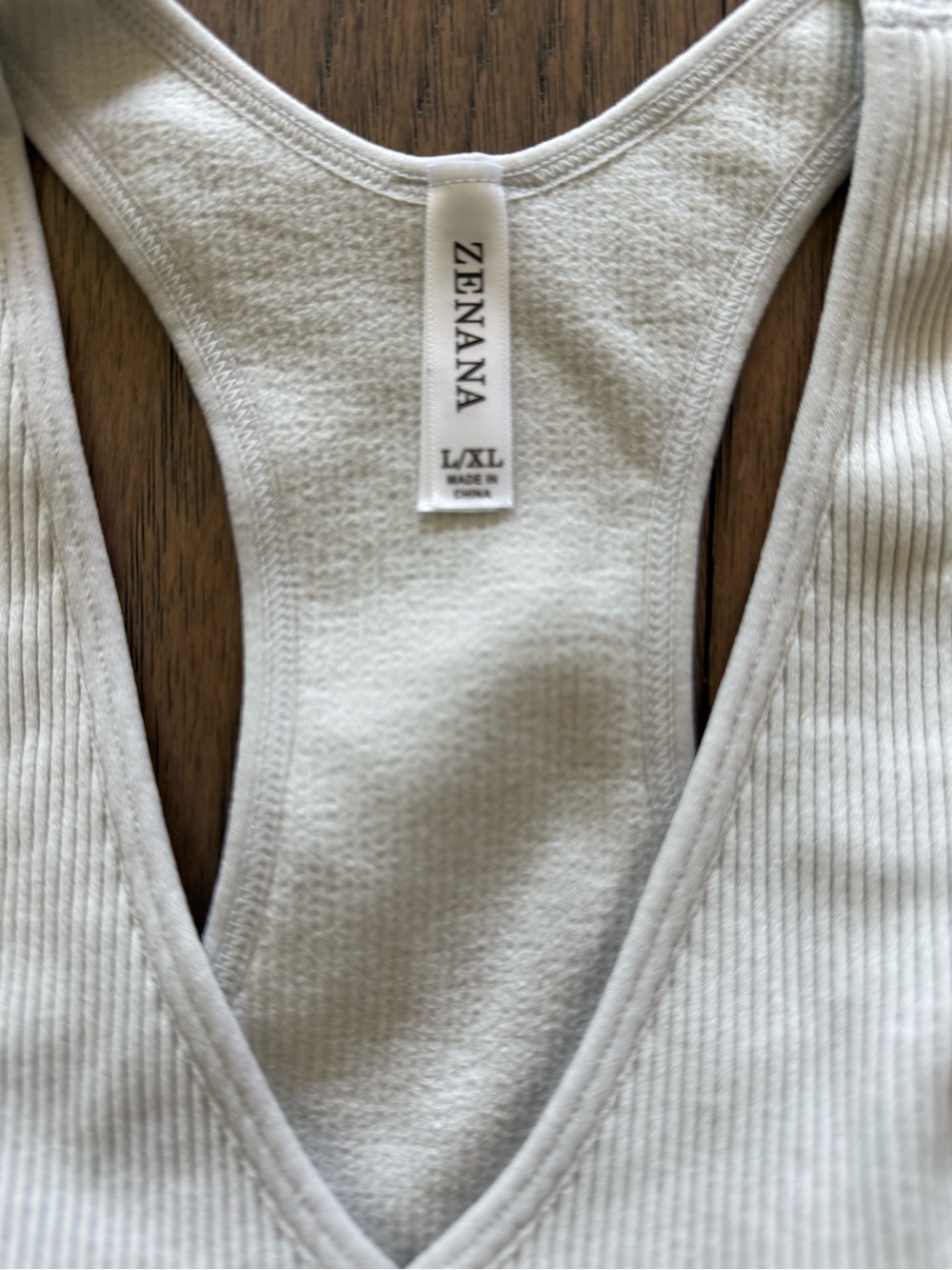 NEW Zenana Ribbed Crop Racerback Tank Top - Bone - Picture 5 of 10